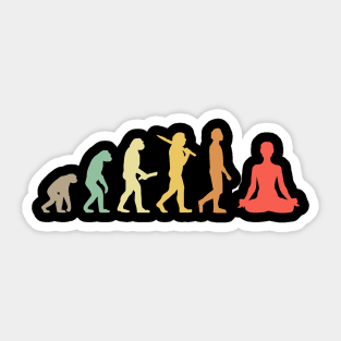 Retro Yoga Evolution Gift For Yogis Sticker